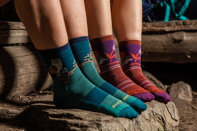 Shop Sock Gift Sets - feet wearing adorable socks for hiking